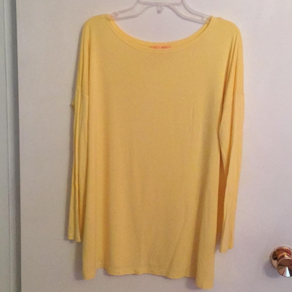 Piko Girl yellow cotton knit top